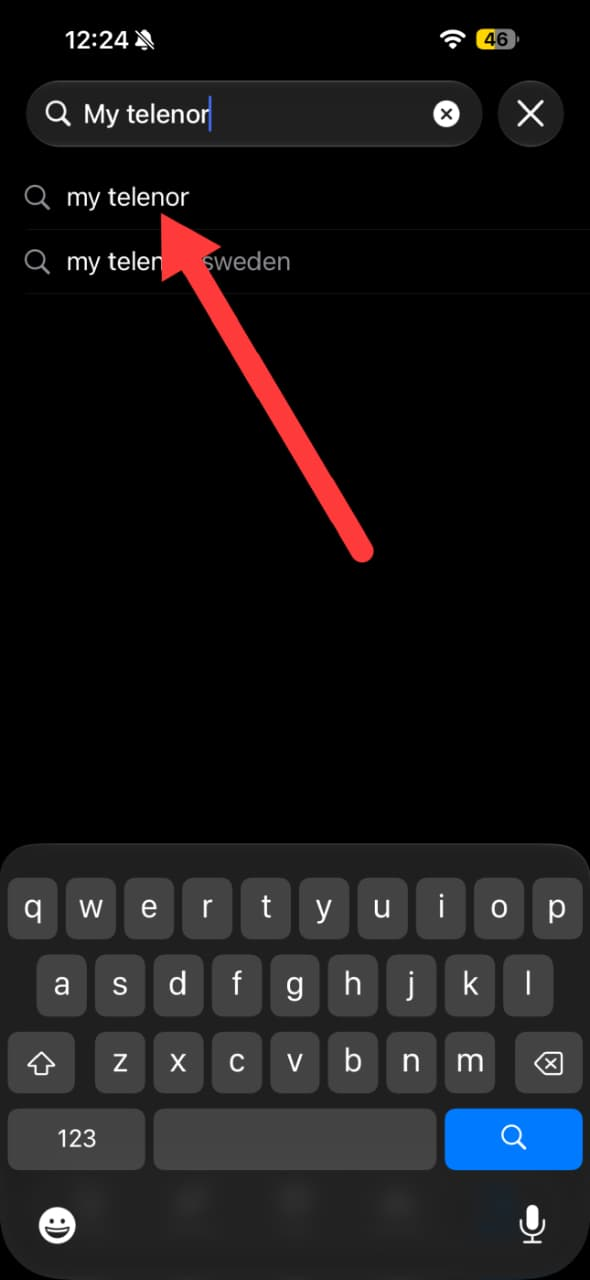 Search for My Telenor in the Apple App Store — iOS step 2